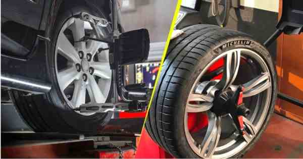 Wheel alignment and balancing diagnosis at Yamoto workshop